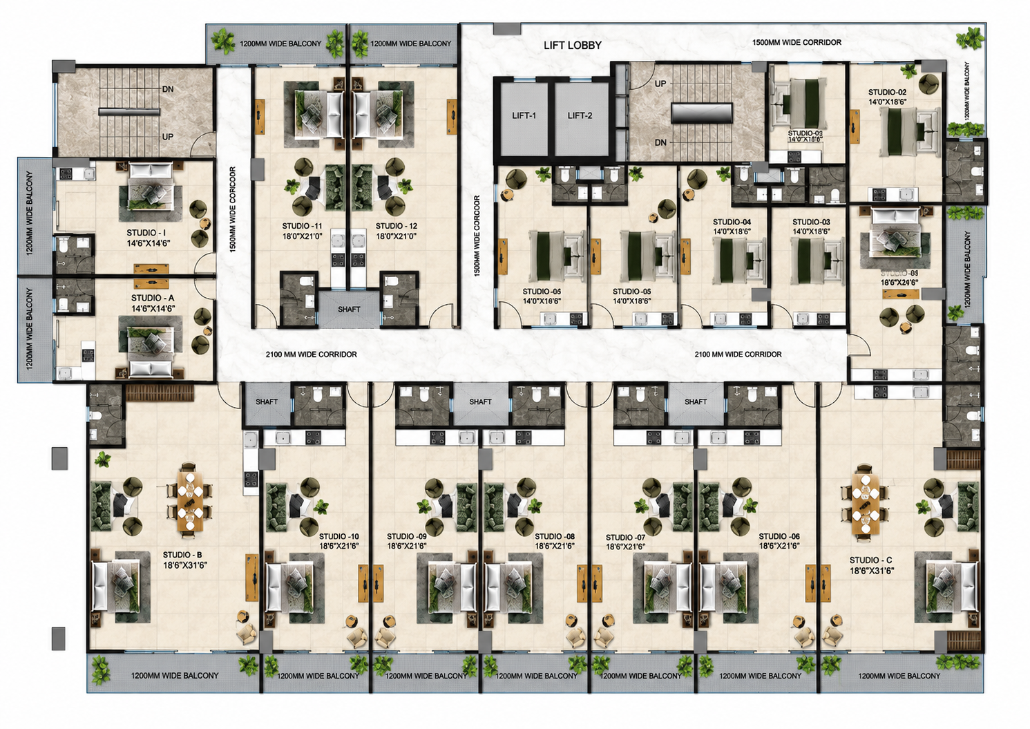 Typical Floor — Floor Plan